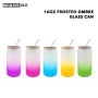 Wealthysub China warehouse sublimation 16oz frosted ombre glass can 